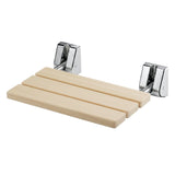 Bathroom Folding Shower Chair – Wall Mounted, Space-Saving Design, Hinoki Wood Seat, Aluminum Alloy Frame, Supports up to 350 lbs (160 kg) – Luxury Foldable Bench for Bathroom or Spa Use