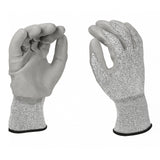 Black Melange HPPE Blended Glove - Grey PU Palm coated (4 sizes), 5ea