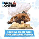 Swisscowers Cheese Chips for Small and Large Dogs - Made with 100% Swiss Milk, Lactose-free, Gluten-Free, No Preservatives, 80g