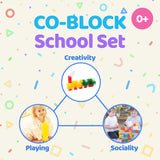 Co-Block School Set Non-Toxic BPA Free Soft Jelly Blocks Toy, 360 pcs