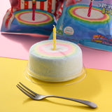 Yum'z Bites Cotton Candy Cake, Korean Rainbow Cotton Candy with Candle Included, 4 Fruity Flavors, Fun Sweet Treat for Birthday Parties and Celebrations