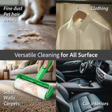 Eco Roll Cleaner-Washable lint Roller-Remover for Cat, Dog and Pet Hair - Extra Sticky Cleaner for Clothes, Carpet, Sofa, Car Seats-Reusable Lint Roller for Cleaning Bed, Floor, Furniture and Walls