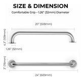 Stainless Steel Wall-Mounted Grab Bar – Heavy Duty 32mm (1.26 inch) Safety Handrail for Bathroom, Shower, Toilet – Elderly, Pregnant, Disabled Support Handle