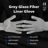 Grey Glass Fiber Liner Glove (4 sizes), 5ea