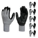 Grey Span-Nylon Glove - Black NITRILE Foam Palm coated (4 sizes), 5ea
