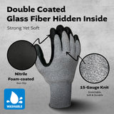 Grey Span-Nylon Glove - Black NITRILE Foam Palm coated (4 sizes), 5ea