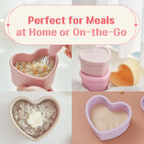LOVEAT Heart Bowl 8.5 fl oz (250ml) – Patented Leak-Proof Baby Food Storage Container, Microwave Freezer and Oven Safe, BPA-Free for Weaning and Toddler Feeding -6 Colors