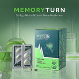 MEMORYTURN Ginkgo Biloba & Lion's Mane Mushroom Dietary Supplement, Memory & Circulation Support, Vitamin B Complex, Probiotics, 30-Day Supply
