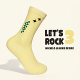 Michelo Learns DESIRE Let’s Rock 3 – Statement Socks / Unisex, Light Yellow
