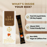 NOGUNGDONGCHUNGHACHO Lion's Mane Mushroom & Cordyceps Daily Wellness Stick, Premium Korean Herbal Extract, Natural Ingredients, Convenient Liquid Stick, 30 Daily Servings