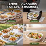 RETARCH Disposable Food Tray Set (Body + Lid), 100 sets