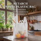 RETARCH Disposable White Plastic Bag XL, 100 pieces