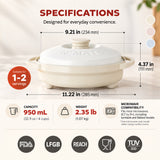 Rangemate Signature Microwave Searing Grill Pan, 750°F (400°C) Searing Crisper with Lid, Quick Meals Multi-Cooker for RV and Dorm, 100% Dishwasher Safe