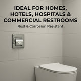 Recessed Toilet Paper Holder with Push Tray – Wall-Mounted, Chrome-Finished Stainless Steel – Space-Saving, Hygienic, Rust-Resistant for Modern Bathrooms