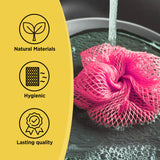 K-CORNSSIL PLA Mesh Net Scrubber(1/6/8L) 5pcs/pack (Pink/Yellow)