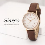 SIARGO SG-002 SWB Caper Collection 28mm Women’s Quartz Watch with Italian Leather Strap - 4 Colors