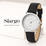 SIARGO SG-002 SWB Caper Collection 28mm Women’s Quartz Watch with Italian Leather Strap - 4 Colors