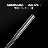 Toilet Brush Set - Wall-Mounted Toilet Brush with Covered Holder, Nickel Finish and Black Handle (Toilet Brush with Holder)
