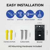 Toilet Brush Set - Wall-Mounted Toilet Brush with Covered Holder, Nickel Finish and Black Handle (Toilet Brush with Holder)