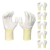 White Nylon Glove - White PU TOP coated (4 sizes), 5ea